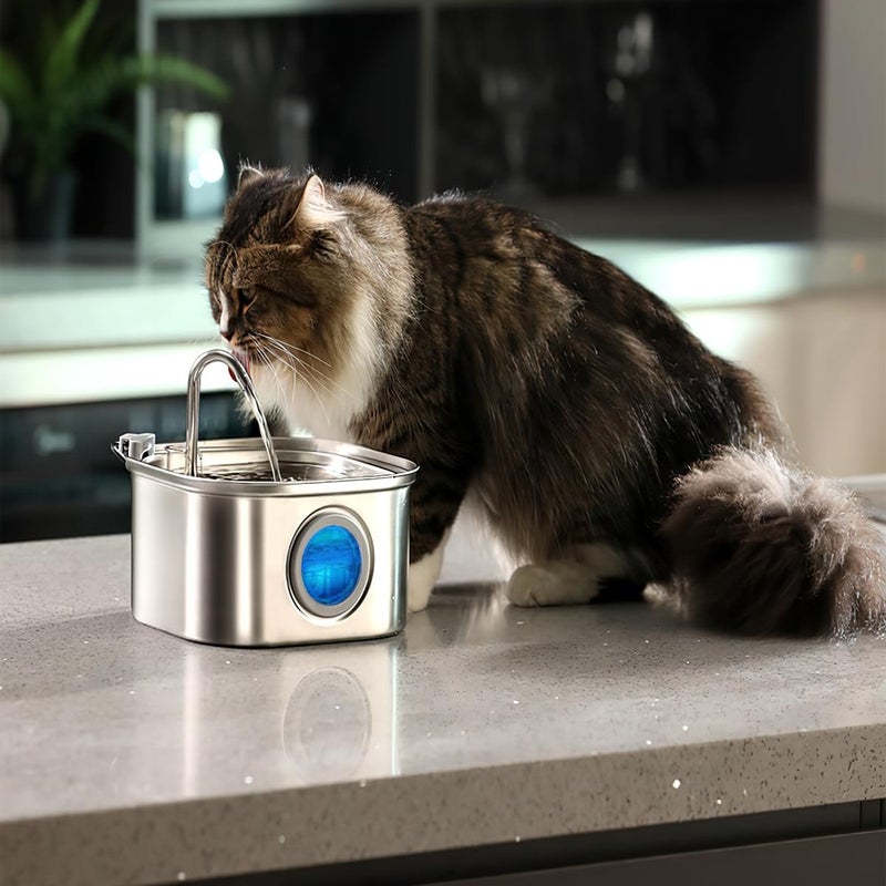 3.2L Stainless Steel Pet Water Fountain USB Powered with Filter for Cats and Dogs - Image 1