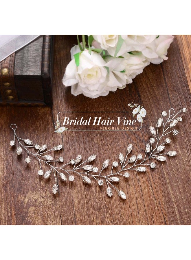 JAKAWIN Bride Rhinestone Wedding Hair Vine Crystal Hair Piece Bridal Hair Accessories For Women Hv191 (1 Silver)  - Image 4