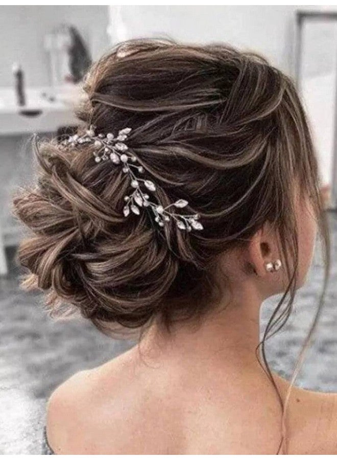 JAKAWIN Bride Rhinestone Wedding Hair Vine Crystal Hair Piece Bridal Hair Accessories For Women Hv191 (1 Silver)  - Image 1