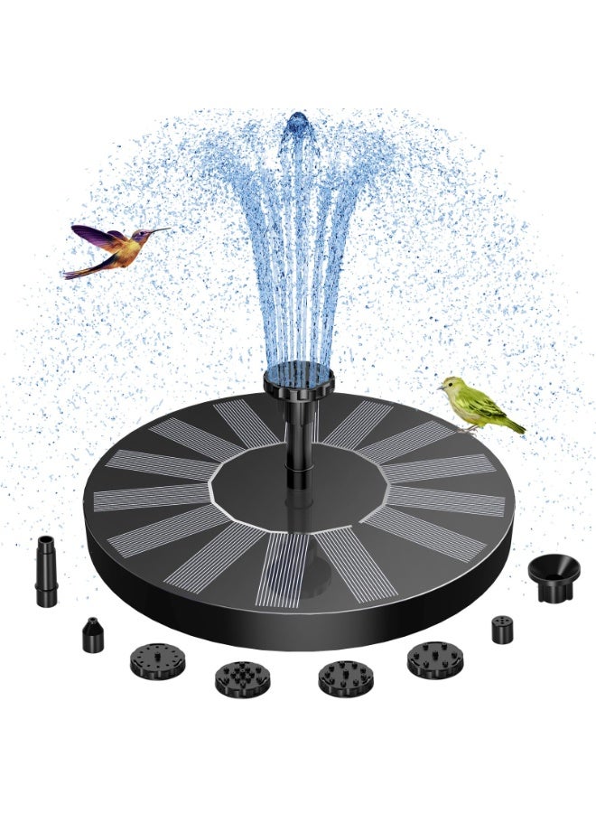 Floating Outdoor Solar Fountain, 6 Nozzle Solar Pond Pump, Solar Fountain for Gardens, Bird Baths, Ponds - Image 1