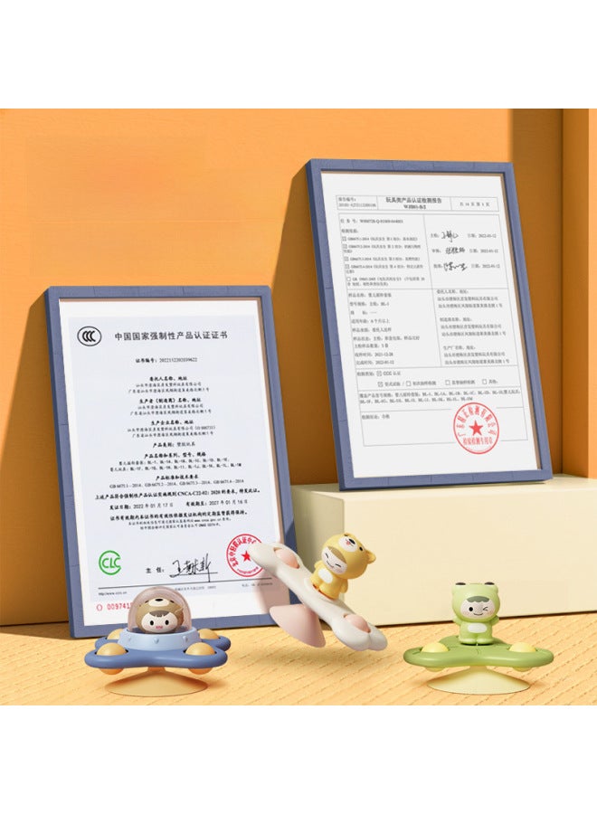 Baby Suction Cup Toy Rotating Fun Water Play Cartoon Spinning Top Finger Tip Gyro Toy Educational Soothing Baby-Color:Cartoon B 3-piece Set ((opp Bag) - Image 3