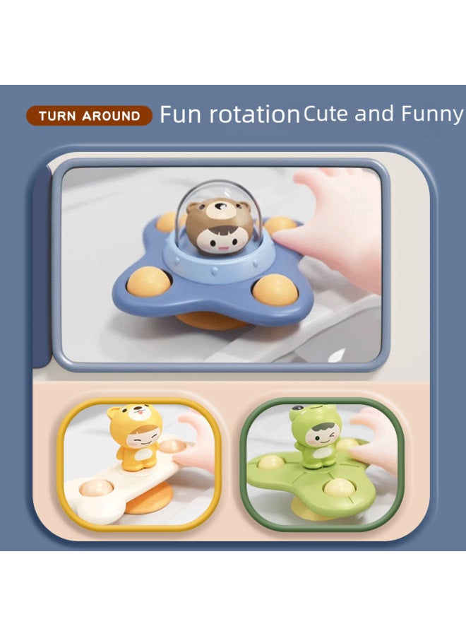 Baby Suction Cup Toy Rotating Fun Water Play Cartoon Spinning Top Finger Tip Gyro Toy Educational Soothing Baby-Color:Cartoon B 3-piece Set ((opp Bag) - Image 4