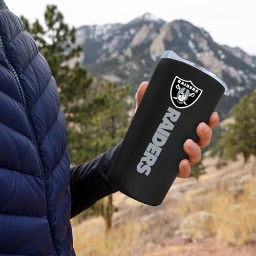 Rico Industries NFL Football Las Vegas Raiders 18oz Soft Touch Easy Grip Tumbler - Image 3