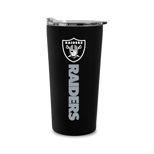 Rico Industries NFL Football Las Vegas Raiders 18oz Soft Touch Easy Grip Tumbler - Image 1