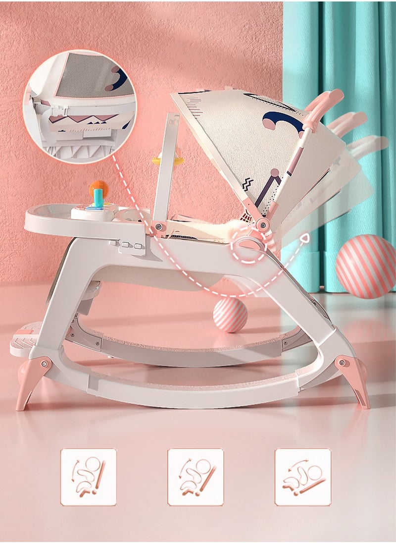 Arabest - 5-1 Baby Bouncer Ifant Seat Baby Bouncer and Push Walker Cambo Ifant to Toddler Adjustable Bouncer Chair Portable Rocker Chair with Wheels  Toy Snack Tray and Canopy for Outdoor 0-36 Months - Image 1