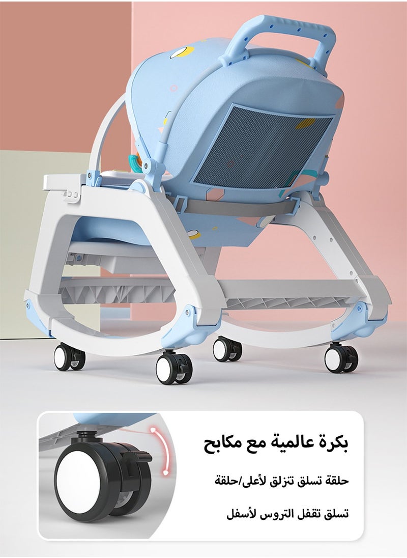 Arabest - 5-1 Baby Bouncer Ifant Seat Baby Bouncer and Push Walker Cambo Ifant to Toddler Adjustable Bouncer Chair Portable Rocker Chair with Wheels  Toy Snack Tray and Canopy for Outdoor 0-36 Months - Image 1