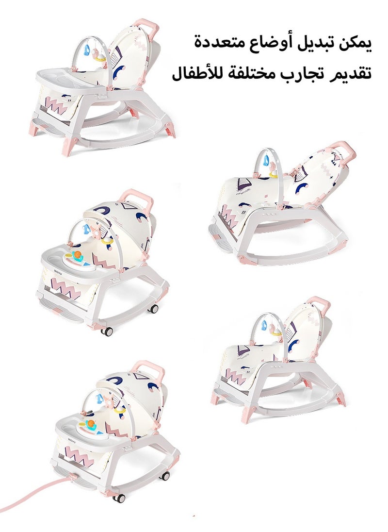 Arabest - 5-1 Baby Bouncer Ifant Seat Baby Bouncer and Push Walker Cambo Ifant to Toddler Adjustable Bouncer Chair Portable Rocker Chair with Wheels  Toy Snack Tray and Canopy for Outdoor 0-36 Months - Image 1