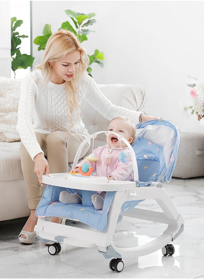Arabest - 5-1 Baby Bouncer Ifant Seat Baby Bouncer and Push Walker Cambo Ifant to Toddler Adjustable Bouncer Chair Portable Rocker Chair with Wheels  Toy Snack Tray and Canopy for Outdoor 0-36 Months - Image 1