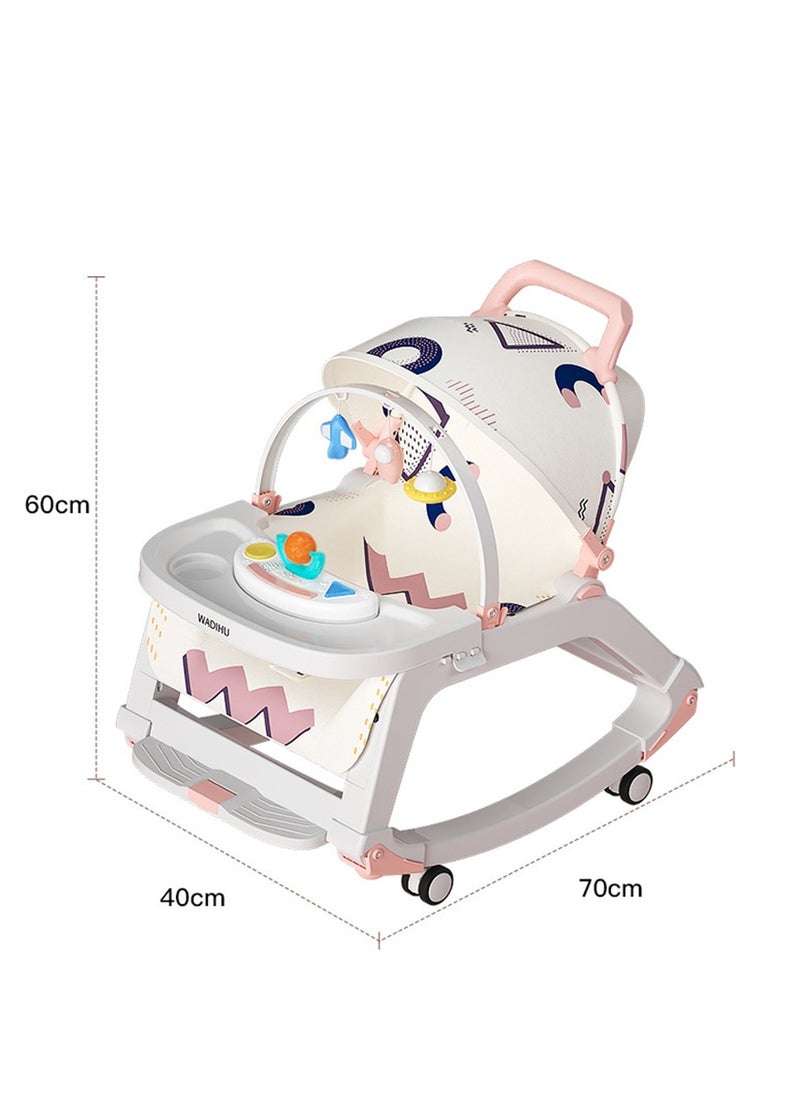 Arabest - 5-1 Baby Bouncer Ifant Seat Baby Bouncer and Push Walker Cambo Ifant to Toddler Adjustable Bouncer Chair Portable Rocker Chair with Wheels  Toy Snack Tray and Canopy for Outdoor 0-36 Months - Image 1