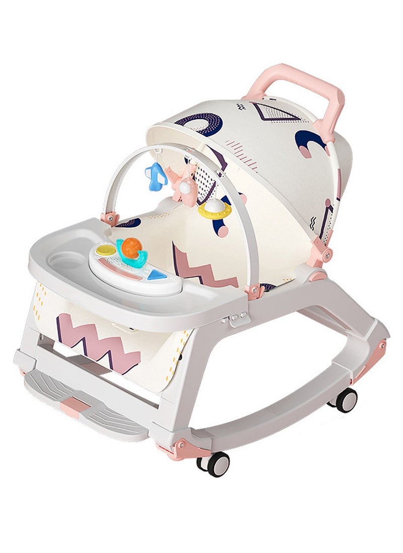 Arabest - 5-1 Baby Bouncer Ifant Seat Baby Bouncer and Push Walker Cambo Ifant to Toddler Adjustable Bouncer Chair Portable Rocker Chair with Wheels  Toy Snack Tray and Canopy for Outdoor 0-36 Months - Image 1