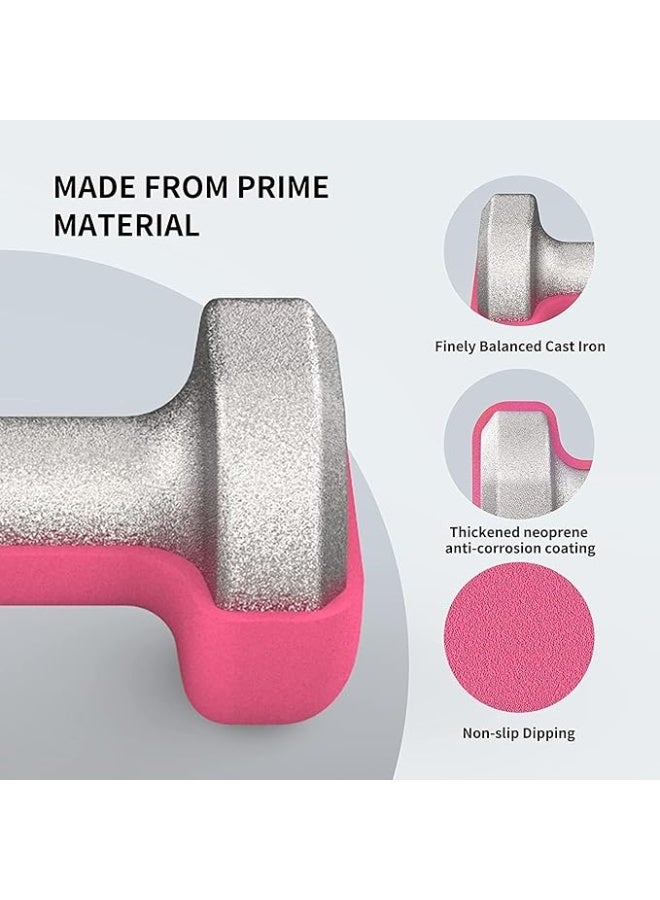 DUNISO 2 Pcs Dumbbells, Fitness Dumbbells, Weightlifting Dumbbells with Anti Slip Handles, Sturdy and Durable，Suitable For Fitness, Home Use, Exercise, Weightlifting, Yoga, 3KG Each，Pink - Image 5