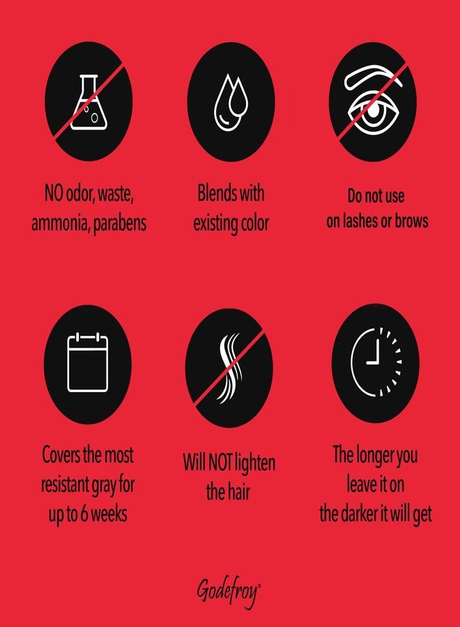 Godefroy Hair Color Kit for Spot Coloring Great For Small Areas Covers Up Gray Hairs Assorted Colors Available 4 Applicaion Kit, Medium Brown, 1 Count - Image 5