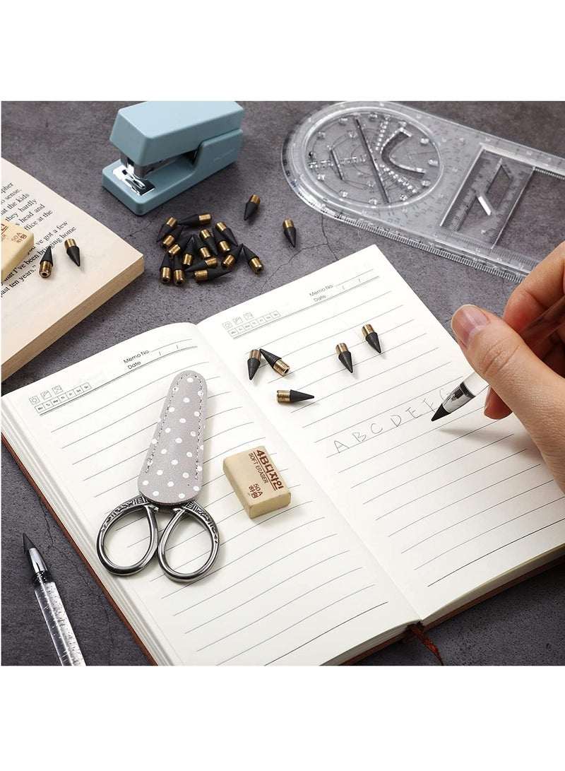 SOLARAE 24 Pieces Everlasting Pencil with Replaceable Graphite Nibs - Infinite Inkless Writing Pens with Metal Design, Eternal Replacement Heads for Endless Writing Experience. - Image 2
