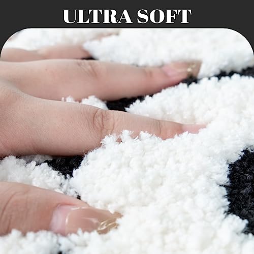 UNIBATH You Look Good Bath Mat Black and White Bathroom Rugs Funny Cute Bathroom Decor Preppy Small Cool Rug Non Slip Microfiber Washable Absorbent Shower Rug, 25”x21” - Image 5