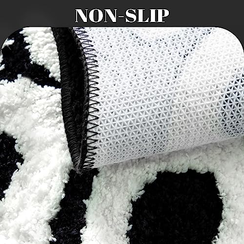 UNIBATH You Look Good Bath Mat Black and White Bathroom Rugs Funny Cute Bathroom Decor Preppy Small Cool Rug Non Slip Microfiber Washable Absorbent Shower Rug, 25”x21” - Image 4