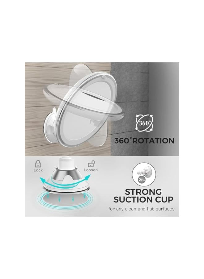 The Bros Makeup Mirror with Lights, Strong Suction Cup Vanity Mirror, 10X Magnifying Lighted Vanity Daylight White LED, Portable Illuminated Bathroom Mirrorfor Home Tabletop Bathroom Shower Travel  - Image 3