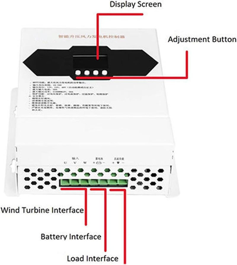 MPPT Boost Wind Turbine Controller, 3000W Off Grid Power Charge Controller for Home, Boat and Street Light Systems, Model DH FD03-3000W - Image 5