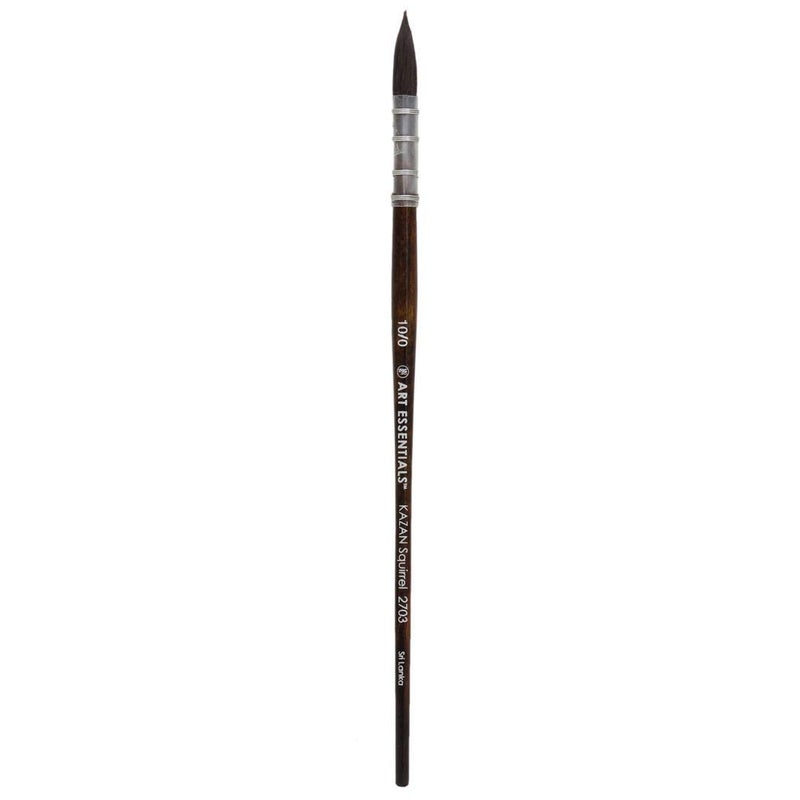 Art Essentials Kazan Synthetic Squirrel Hair Brush for Watercolour, Gouache & Ink - Series 2703 - Quill Mounted Mop - Short Handle - Size: 10/0, with Maximum Colour Holding Capacity & Point Retention - Image 1
