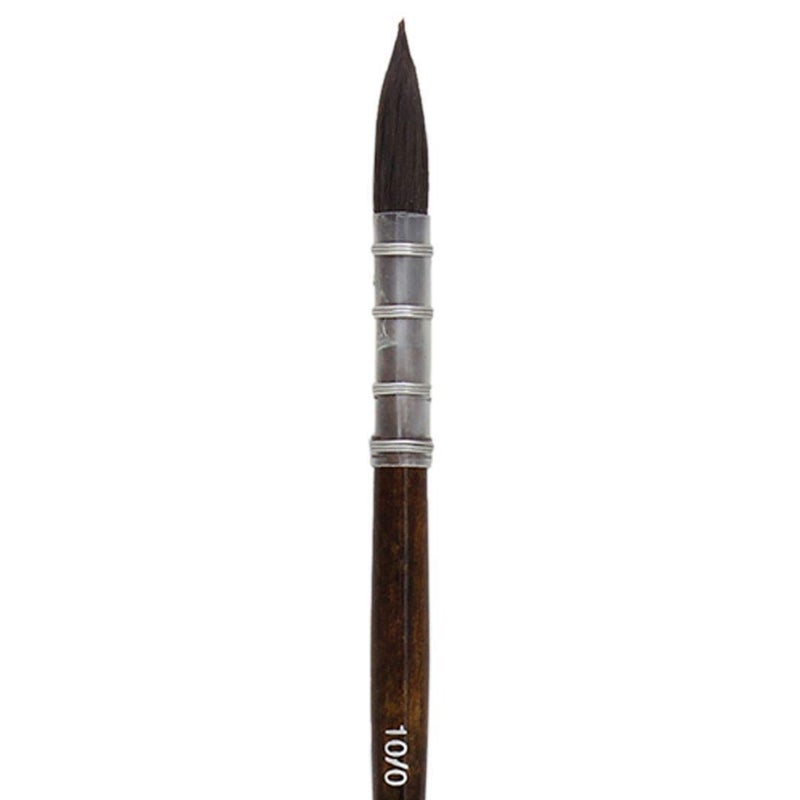Art Essentials Kazan Synthetic Squirrel Hair Brush for Watercolour, Gouache & Ink - Series 2703 - Quill Mounted Mop - Short Handle - Size: 10/0, with Maximum Colour Holding Capacity & Point Retention - Image 3