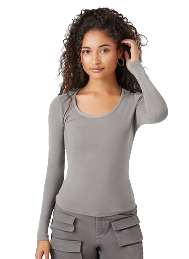 FOREVER 21 Cotton-Blend Scoop-Neck Top - Image 1