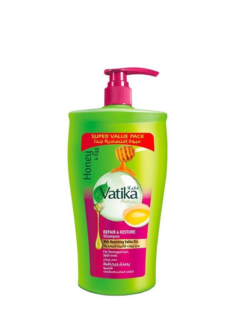 Vatika Naturals Repair and Restore Shampoo - Enriched with Egg and Honey - For Damaged Hair and Split-ends - 1000ml