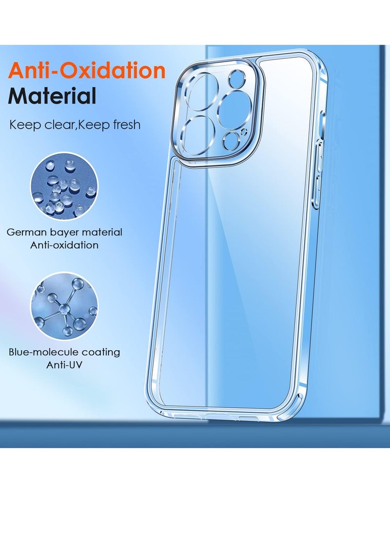 ELTRAZONE Clear Case Compatible with Phone 15 Pro 6.1" [Long Lasting Clarity] [Military Grade Drop Protection], 1 Phone Case + 2 Tempered Glass Screen Protector, Shockproof Protective Slim Cover - Clear - Image 2