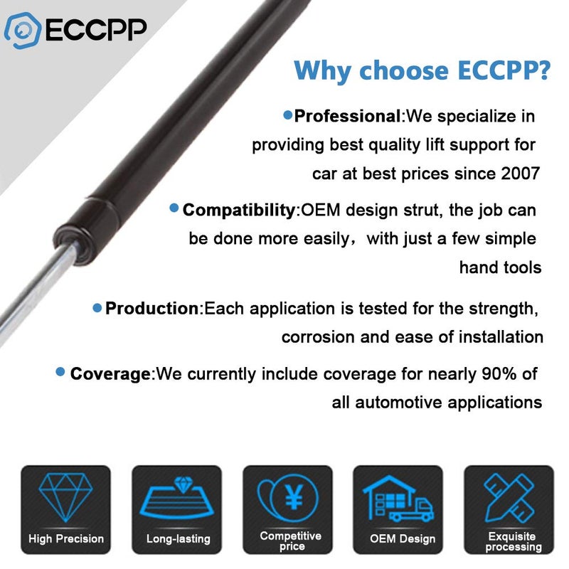 ECCPP 2pcs Rear Window Lift Supports Struts Shocks Gas Springs Props for Jeep Liberty 2002-2007 PM2029 4365 - Image 3