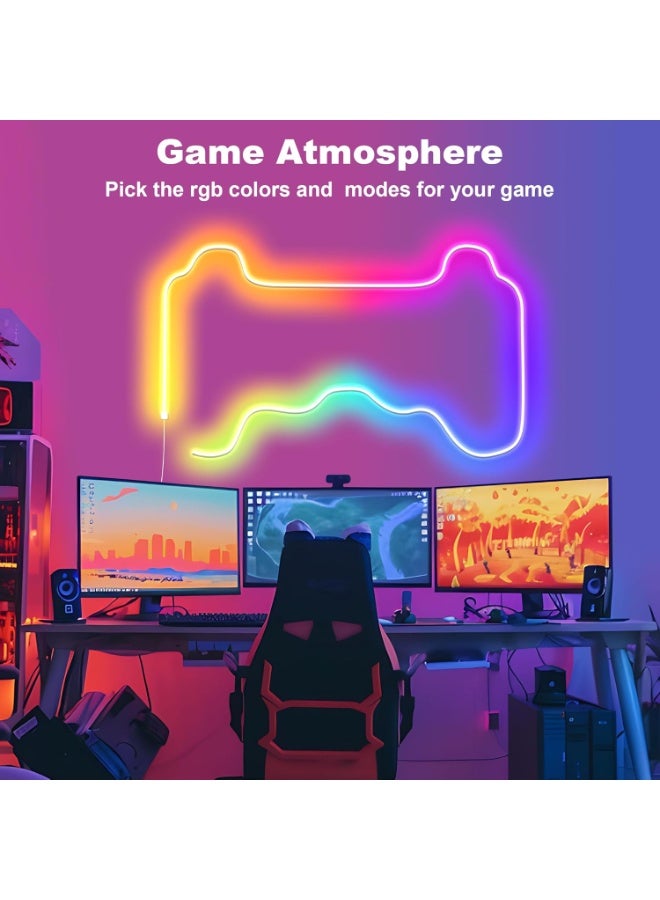 Cozylady USB RGB-IC Neon Rope Lights 3m,Waterproof 10ft LED Neon Lights Control with App/Remote,Music Sync Flexible Rope Lights Multiple Modes,Outdoor Neon Strip Lights for Bedroom Gaming - Image 2