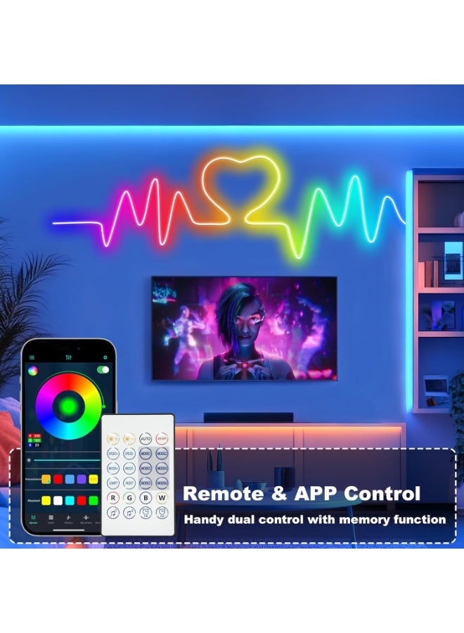 Cozylady USB RGB-IC Neon Rope Lights 3m,Waterproof 10ft LED Neon Lights Control with App/Remote,Music Sync Flexible Rope Lights Multiple Modes,Outdoor Neon Strip Lights for Bedroom Gaming - Image 4
