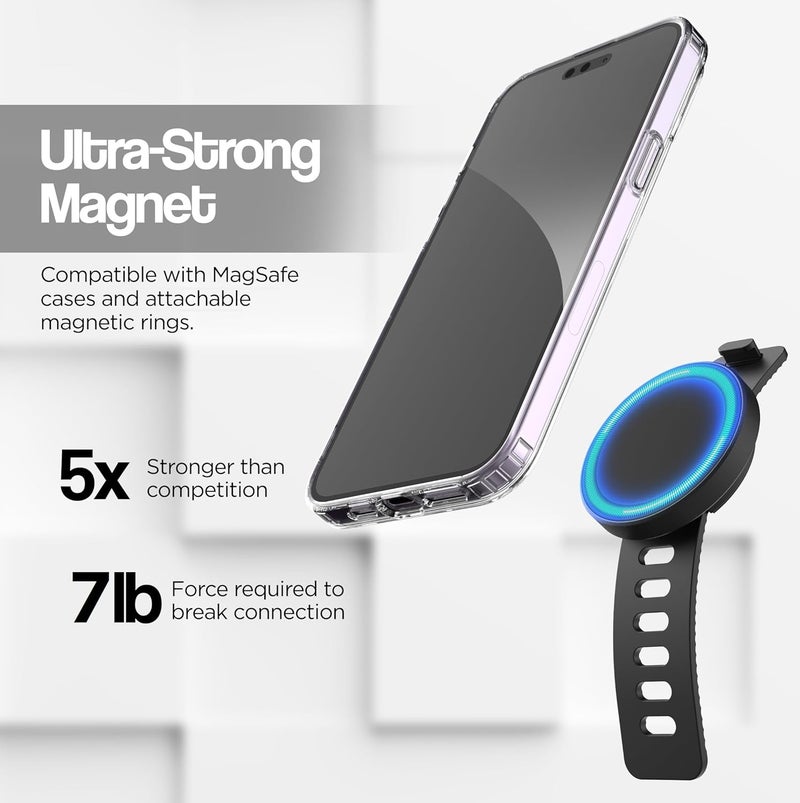 إنكاسد حامل شريط مغناطيسي Grip-X، متوافق مع MagSafe - حامل هاتف للصالة الرياضية، دراجات اللياقة المنزلية، معدات التمرين، مقابض عربات الأطفال وعربات التسوق (سلسلة iPhone 15, 14, 13) - Image 2