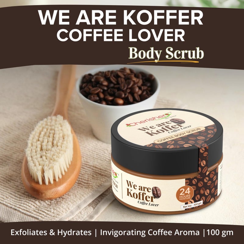 Cherisher Coffee Body Scrub for Tan Removal & Dead Skin | Natural Exfoliating Scrub for Women & Men | Glowing Skin, Smooth Texture | For All Skin Types | 100gm Unisex Skincare - Image 2