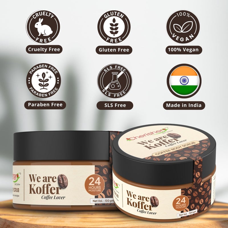 Cherisher Coffee Body Scrub for Tan Removal & Dead Skin | Natural Exfoliating Scrub for Women & Men | Glowing Skin, Smooth Texture | For All Skin Types | 100gm Unisex Skincare - Image 5