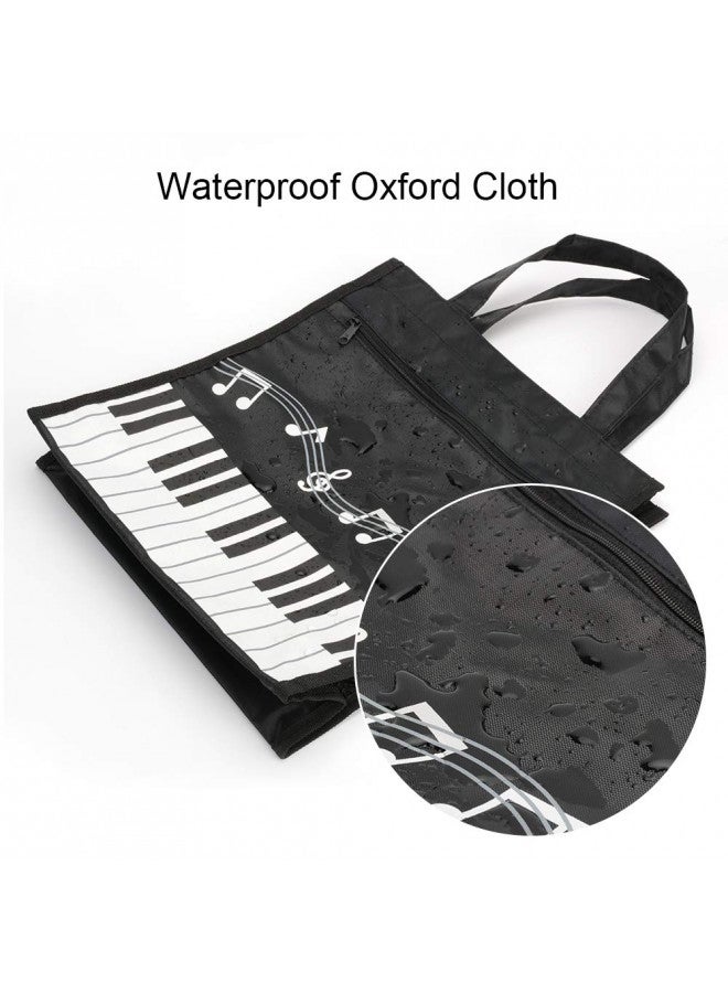 Rinastore BestSounds Piano Keys Music Waterproof Oxford Cloth Handbag Tote Shopping Book Bag Gift for Kids & Students (Black) - Image 2