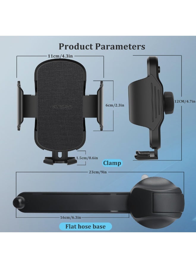 Mobile Phone Holder for Car, Mobile Phone Holder Car Suction Cup Universal 360° Rotation Car Phone Holder for Dashboard & Windshield Compatible All 4-7 Inch Phones (Black) - Image 3