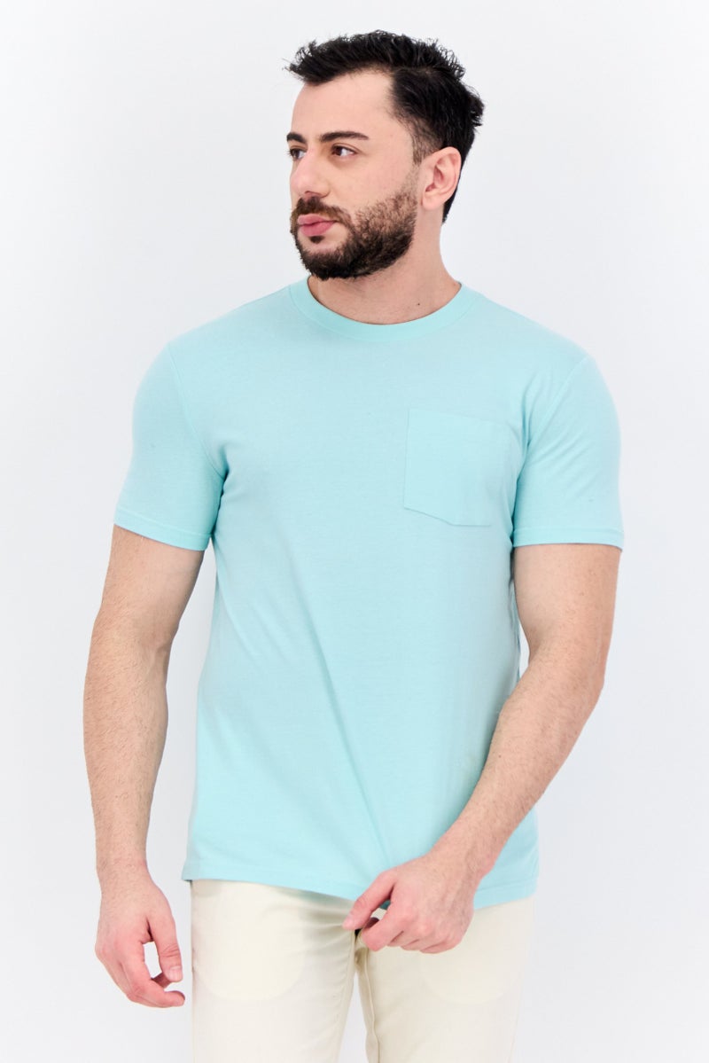 GAP تي شيرت رجالي بأكمام قصيرة و ياقة دائرية، لون أخضر نعناعي - Image 1