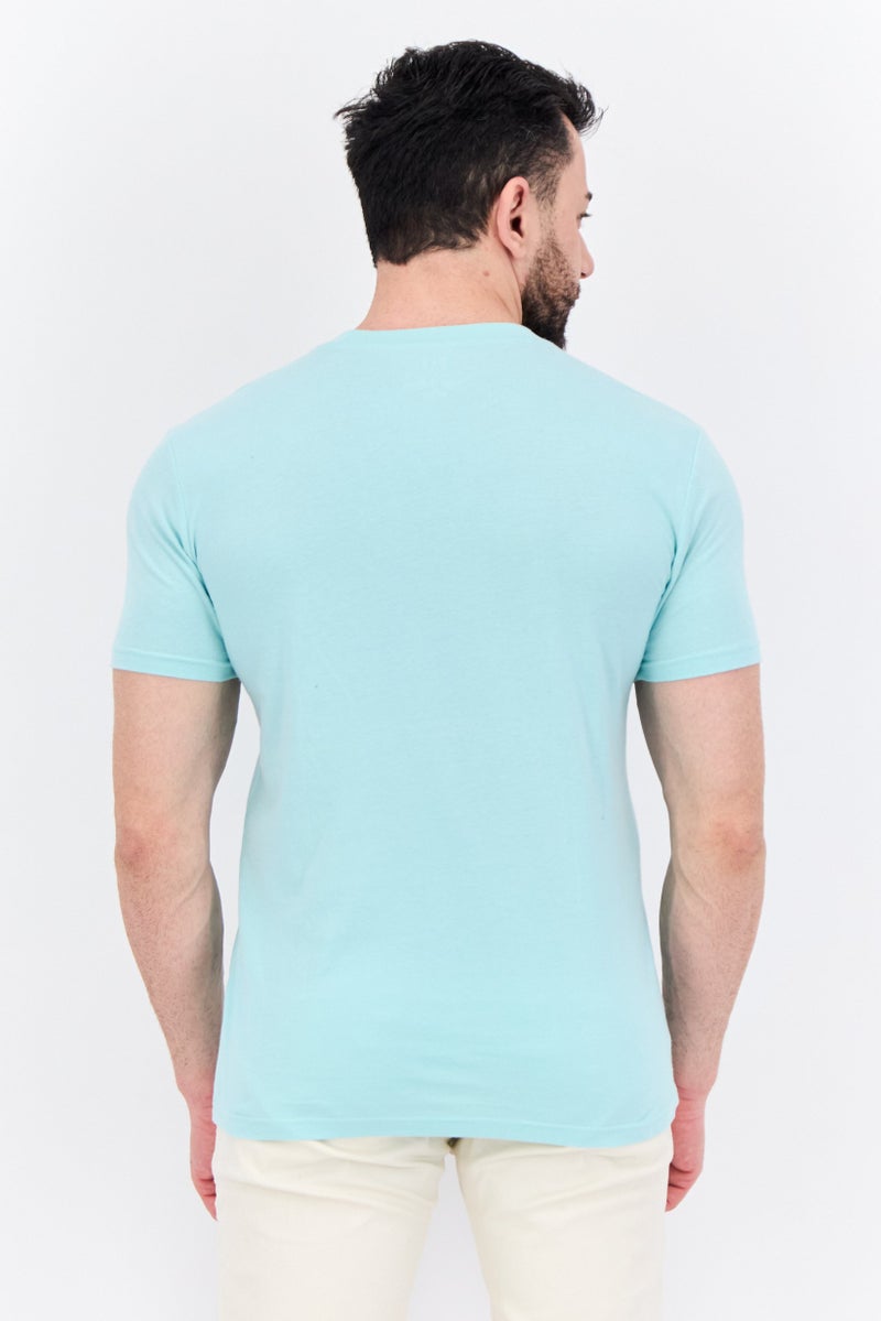 GAP تي شيرت رجالي بأكمام قصيرة و ياقة دائرية، لون أخضر نعناعي - Image 3