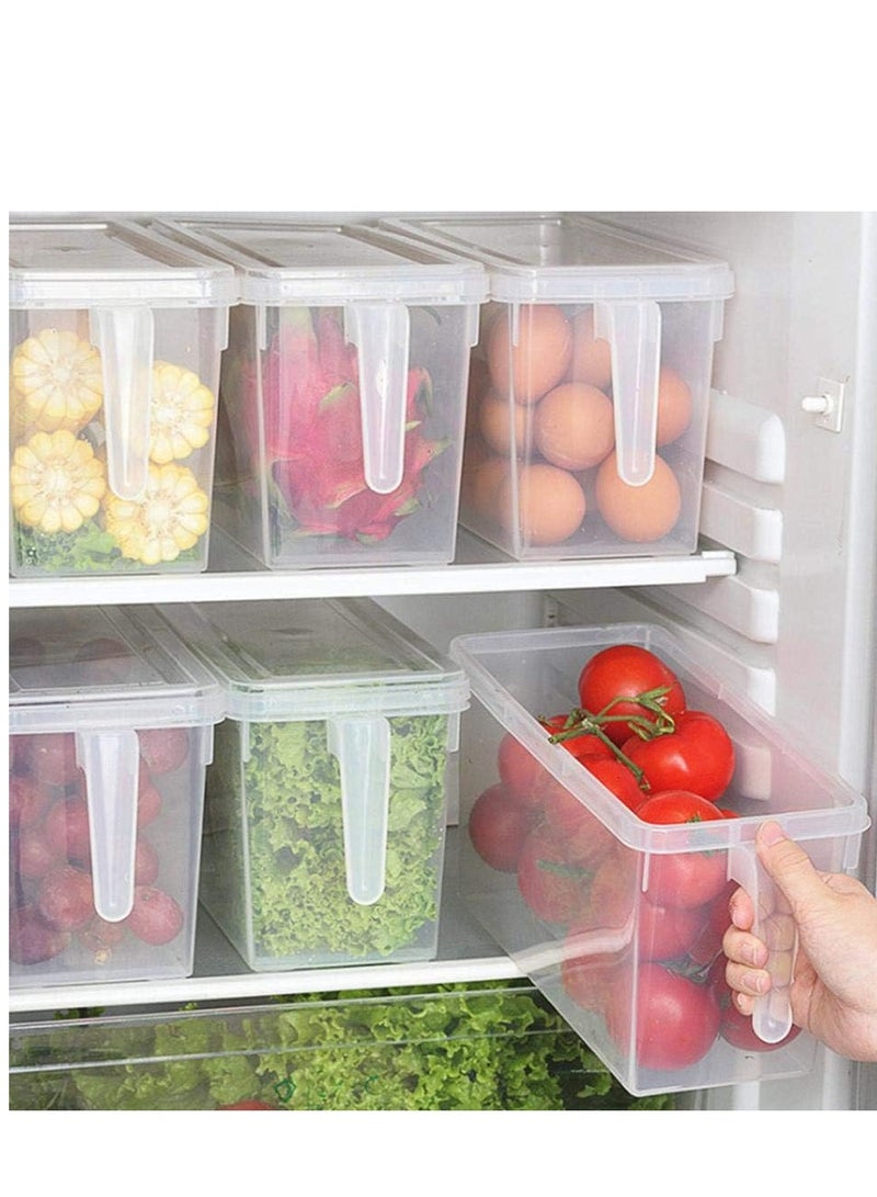 Raxoom Food Storage Boxes With Lids Freezer Safe 3 Pcs 4.7L Large Plastic Kitchen Refrigerator Stackable Food Fruit Storage Containers With Handle(Assorted colours) - Image 1