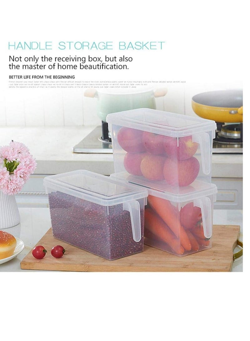 Raxoom Food Storage Boxes With Lids Freezer Safe 3 Pcs 4.7L Large Plastic Kitchen Refrigerator Stackable Food Fruit Storage Containers With Handle(Assorted colours) - Image 5