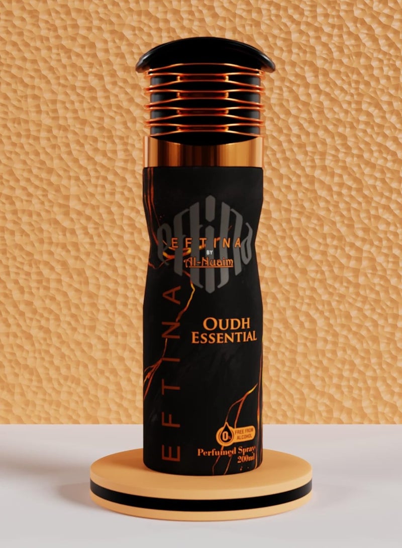 Al Nuaim Al-Nuaim Oudh Essential Alcohol Free Deodorant for Men & Women - Pack of 4 (200ml Each) | Long Lasting Body Spray - Image 2