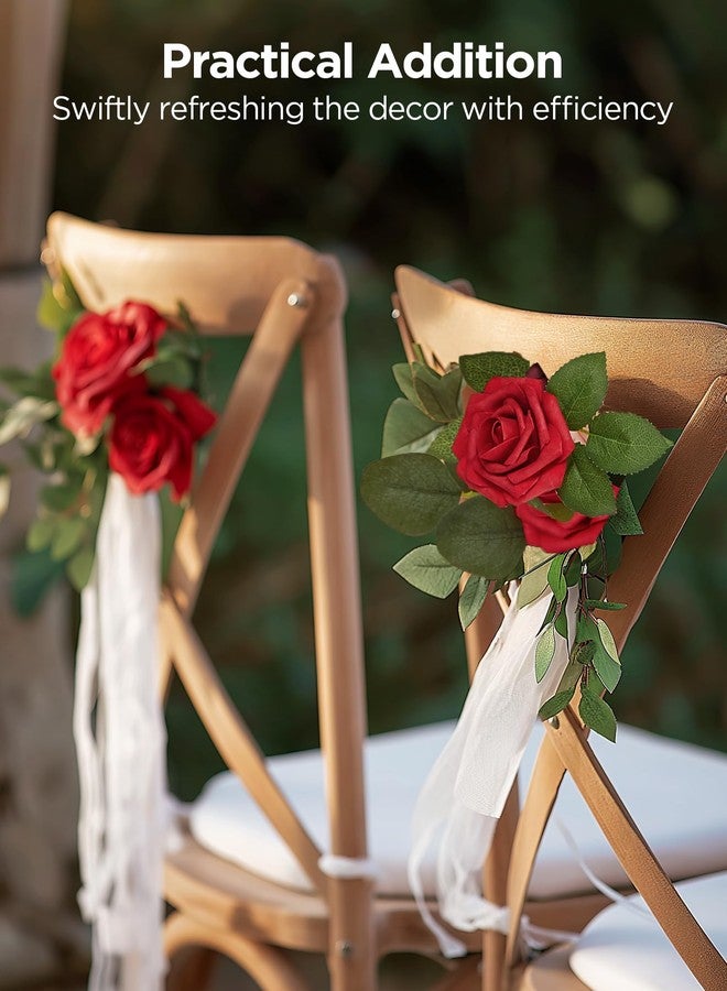 InnoGear Artificial Roses, 25 Pcs Dark Red Fake Roses with Stems Faux Artificial Flowers for Decoration DIY Wedding Bouquets Centerpieces Bridal Shower Party Flower Arrangements Christmas - Image 4