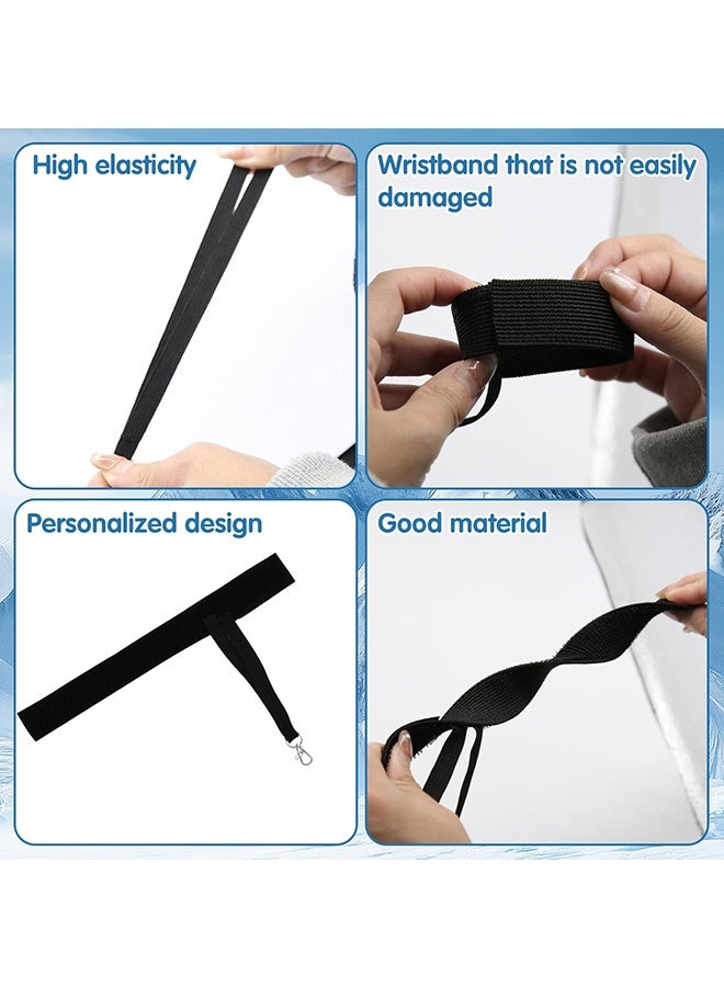 Wffo 4PCS Nylon Ski Glove Leashes with Metal Button Safety Strap Wrist Straps Glove Carrier Sling Clips Practical Mate Gear Winter Snow Sport Skiing Accessories for Hanging Gloves (Black) - Image 3