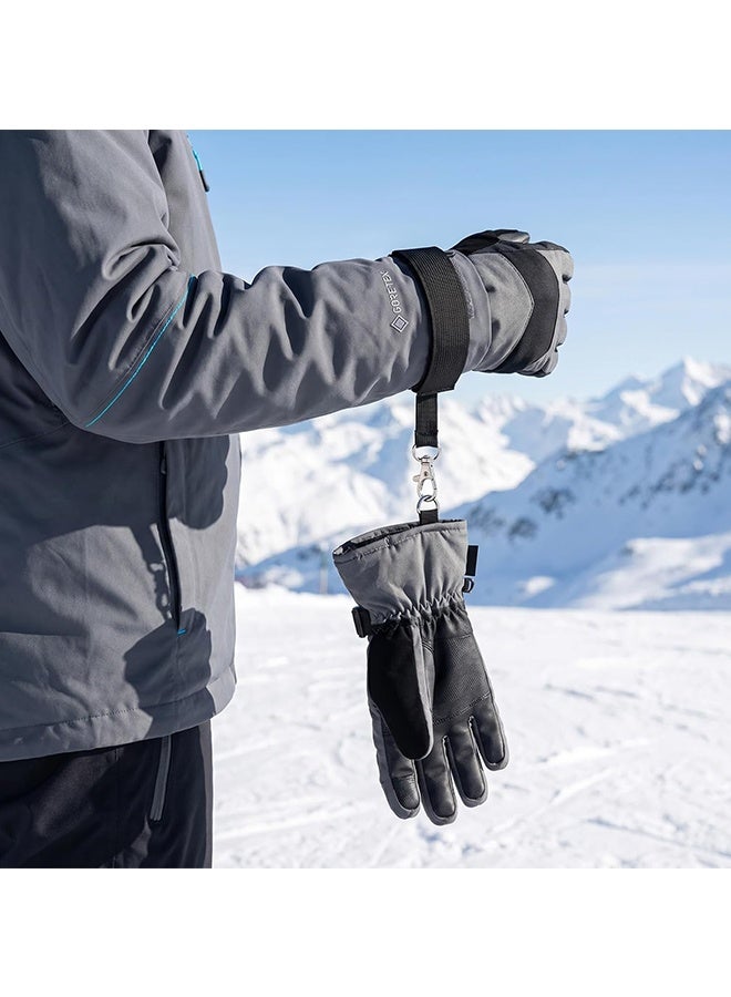 Wffo 4PCS Nylon Ski Glove Leashes with Metal Button Safety Strap Wrist Straps Glove Carrier Sling Clips Practical Mate Gear Winter Snow Sport Skiing Accessories for Hanging Gloves (Black) - Image 5