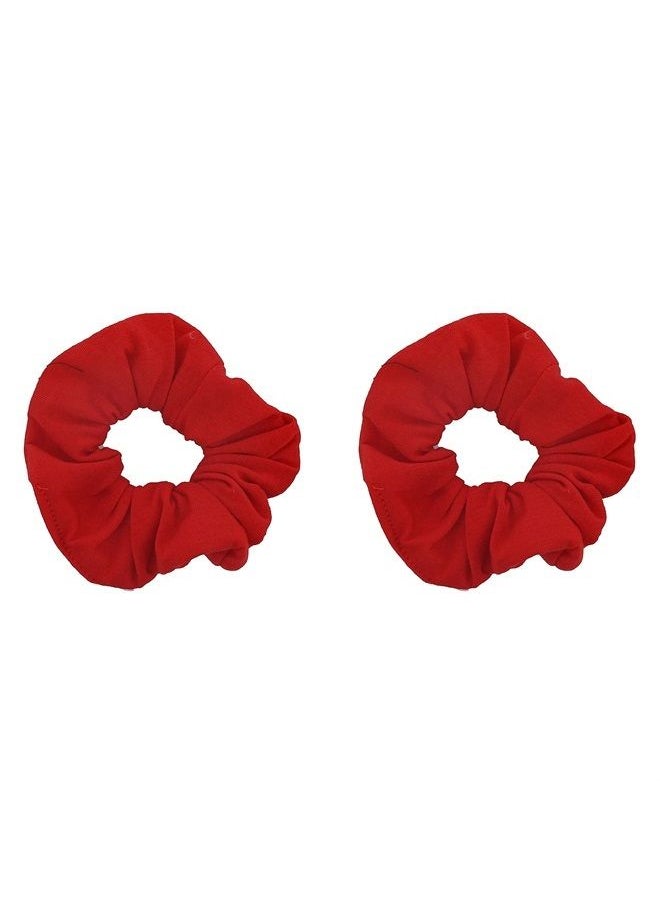 Motique Accessories Set of 2 Solid Scrunchies (Red)  - Image 1