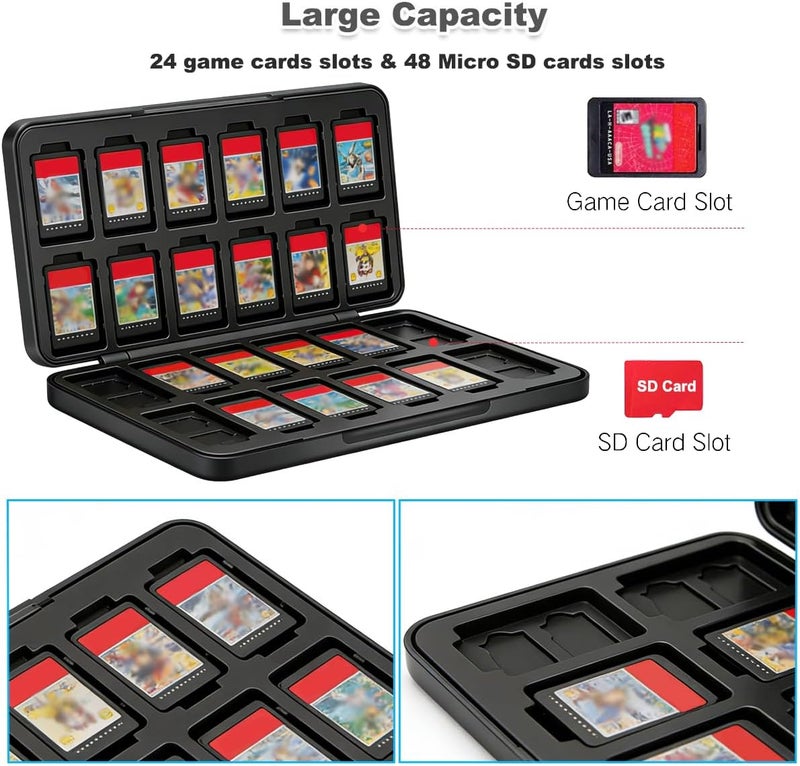Sunmike Game Card Case Holder for Nintendo Switch / Lite / OLED, Switch Games Cartridge Storage Box Portable Travel Cases with 48 Micro SD Card Slots & 24 Memory Card Slots Durable Hard Carrying Cover - Zelda - Image 2