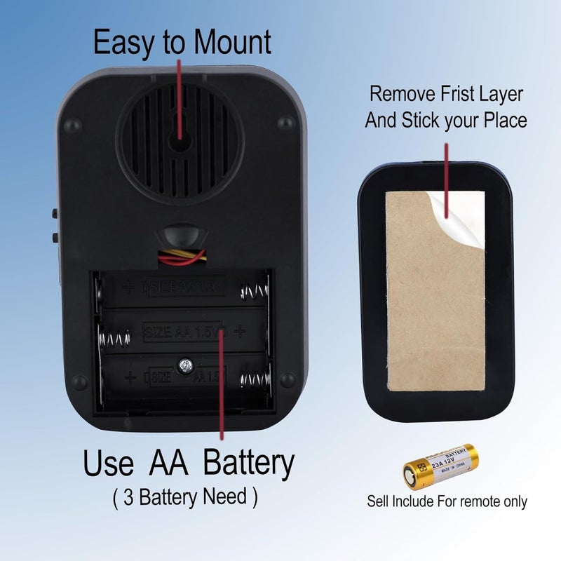 Wireless Doorbell Waterproof DoorBell 25 Soft Chord Chime and LED Flash For Home Office ClassroomBlackcolor - Image 3