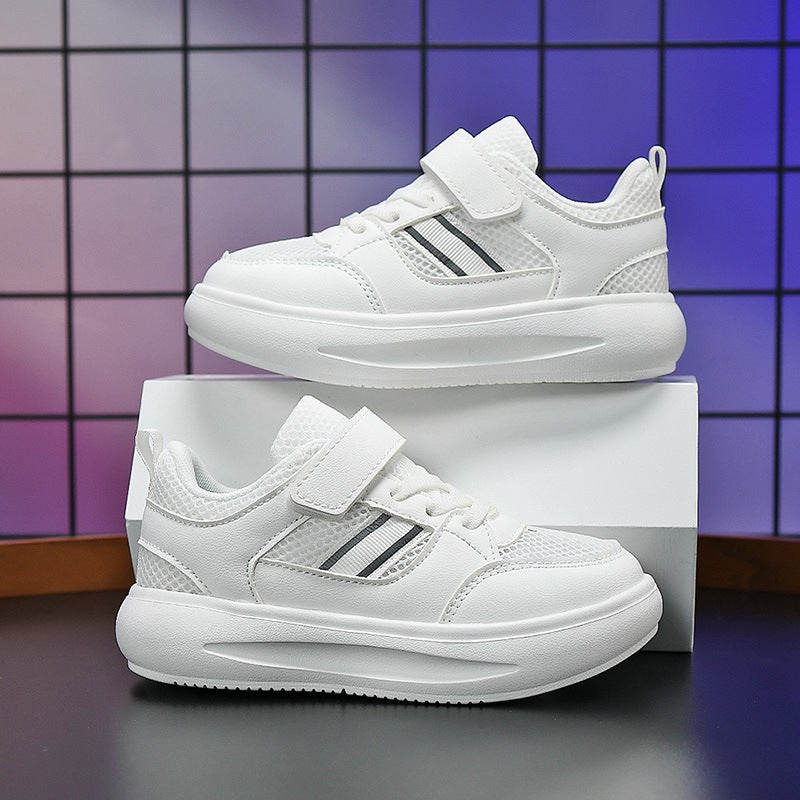 Children'S Board Shoes Small White Shoes Single Net Breathable Primary School Students Sneaker Light Soft Bottom Net Shoes - Image 2