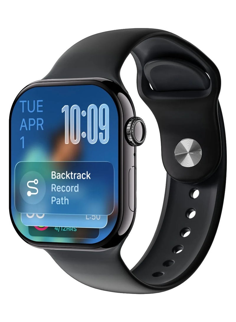 GREEN LION Communicate Smart Watch 2.07 inch HD IPS Display Compatible with iOS & Android / Ai Assistant ChatGPT / Bluetooth Calls / Smartwatch / Built-In Game, WhatsApp, Flashlight, Ai Painting Mode, Find My Watch - Black - Image 1