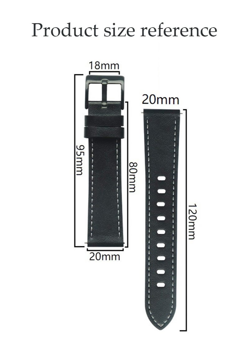 CaseNeo 20mm Leather Adjustable Bands for Samsung Galaxy Watch 5 (40mm/44mm/Pro 45mm) Watch 4 (40mm/44mm) Active 2 (40mm /44mm) Active 40mm,Loop Strap Band for Watch 4 Classic 42mm/46mm, Watch 3 (41mm)Women  - Image 2