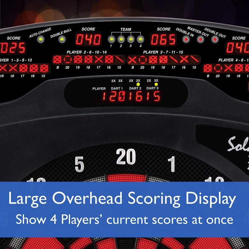 Viper Solar Blast Electronic Dartboard Deluxe Size Over 55 Games Overhead 4-Panel Auto-Scoring LED Cricket Display with Impact-Tough Nylon Target for Lasting Durability Fewer Bounce Outs with Soft Tip Darts - Image 3