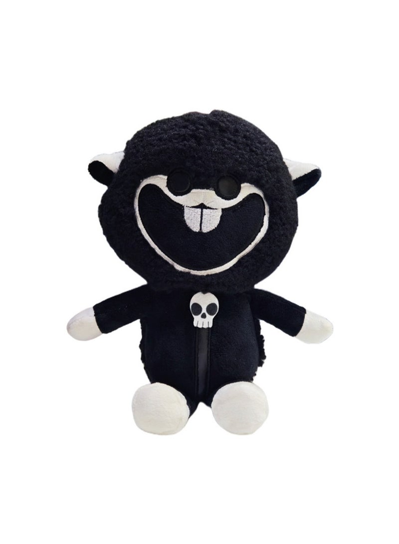 Nightmare Critters Game Surrounding 25 cm Plush Toy, Realistic Cute Soft Plush Doll, Gift for Boys and Girls Game Fans (Black Big Mouth Lamb) - Image 1